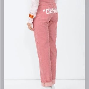BNWT OFF WHITE HIGH RISE STRIPED DENIM